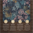 Linon Indoor Outdoor Machine Washable Myrtle Accent 2'x3' Rug in Navy and Gold