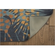 Linon Indoor Outdoor Machine Washable Myrtle Area 5'x7' Rug in Navy and Gold