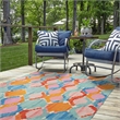 Linon Indoor Outdoor Machine Washable Grove Area 5'x7' Rug in Aqua Blue