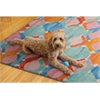 Linon Indoor Outdoor Machine Washable Grove Area 5'x7' Rug in Aqua Blue