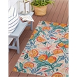 Linon Indoor Outdoor Machine Washable Marin Polyester Accent 3'x5' Rug in Ivory
