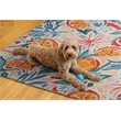 Linon Indoor Outdoor Machine Washable Marin Area 5'x7' Rug in Ivory and Orange