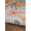 Linon Indoor Outdoor Machine Washable Marin Area 5'x7' Rug in Ivory and Orange
