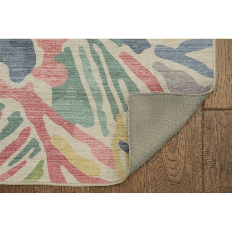 Linon Indoor Outdoor Machine Washable Lana Accent 2'x3' Rug in Gray and Green