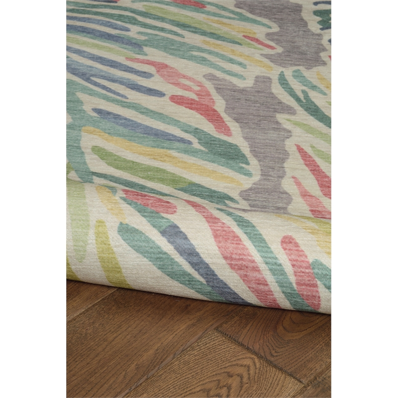 Linon Indoor Outdoor Machine Washable Lana Accent 2'x3' Rug in Gray and Green