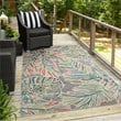 Linon Indoor Outdoor Machine Washable Lana Area 5'x7' Rug in Gray and Green
