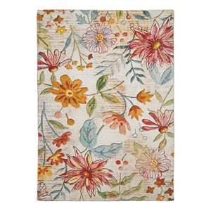Linon Indoor Outdoor Machine Washable Ridley Polyester Accent 2'x3' Rug in Ivory