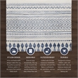 Linon Indoor Outdoor Machine Washable Skip Accent 2'x3' Rug in Ivory and Blue