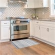 Linon Indoor Outdoor Machine Washable Skip Accent 2'x3' Rug in Ivory and Blue