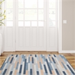 Linon Indoor Outdoor Machine Washable Bali Accent 3'x5' Rug in Ivory and Blue
