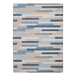 Linon Indoor Outdoor Machine Washable Bali Accent 3'x5' Rug in Ivory and Blue