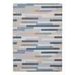 Linon Indoor Outdoor Machine Washable Bali Area 5'x7' Rug in Ivory and Blue