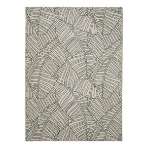 Linon Indoor Outdoor Machine Washable Apia Accent 3'x5' Rug in Ivory and Green
