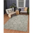 Linon Indoor Outdoor Machine Washable Apia Area 5'x7' Rug in Ivory and Green