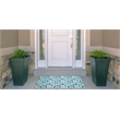 Linon Indoor Outdoor Machine Washable Cayman Polyester Accent 2'x3' Rug in Blue