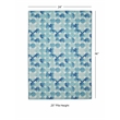 Linon Indoor Outdoor Machine Washable Cayman Polyester Accent 2'x3' Rug in Blue