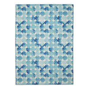 Linon Indoor Outdoor Machine Washable Cayman Polyester Accent 3'x5' Rug in Blue