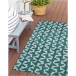 Linon Indoor Outdoor Machine Washable Montane Accent 3'x5' Rug in Aqua Blue