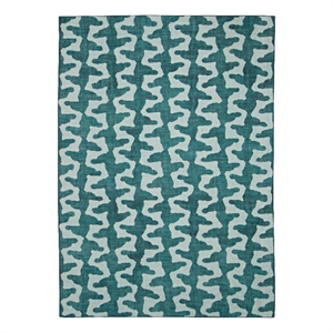 Linon Indoor Outdoor Machine Washable Montane Accent 3'x5' Rug in Aqua Blue