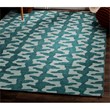 Linon Indoor Outdoor Machine Washable Montane Area 5'x7' Rug in Aqua Blue