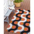 Linon Indoor Outdoor Machine Washable Adira Accent 3'x5' Rug in Orange/Pink