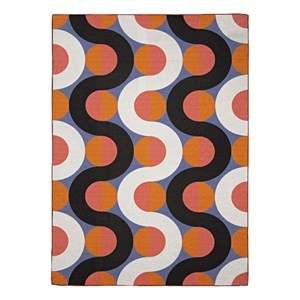 Linon Indoor Outdoor Machine Washable Adira Accent 3'x5' Rug in Orange/Pink