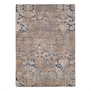 Linon Indoor Outdoor Machine Washable Anthia Accent 3'x5' Rug in Navy and Sand
