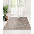 Linon Indoor Outdoor Machine Washable Anthia Area 5'x7' Rug in Navy and Sand