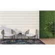 Linon Indoor Outdoor Machine Washable Myrtle Area 7'x9' Rug in Navy and Gold