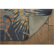 Linon Indoor Outdoor Machine Washable Myrtle Area 7'x9' Rug in Navy and Gold