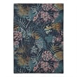 Linon Indoor Outdoor Machine Washable Myrtle Area 7'x9' Rug in Navy and Gold