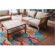 Linon Indoor Outdoor Machine Washable Grove Area 7'x9' Rug in Aqua Blue
