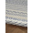 Linon Indoor Outdoor Machine Washable Skip Area 7'x9' Rug in Ivory and Blue