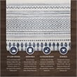 Linon Indoor Outdoor Machine Washable Skip Area 7'x9' Rug in Ivory and Blue