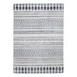 Linon Indoor Outdoor Machine Washable Skip Area 7'x9' Rug in Ivory and Blue