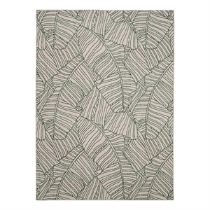 linon indoor outdoor washable apia polyester area 7'x9' rug in ivory and green
