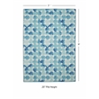 Linon Indoor Outdoor Machine Washable Cayman Area 7'x9' Rug in Blue and Ivory