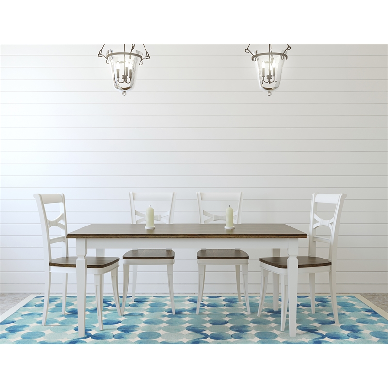 Linon Indoor Outdoor Machine Washable Cayman Area 7'x9' Rug in Blue and Ivory