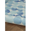 Linon Indoor Outdoor Machine Washable Cayman Area 7'x9' Rug in Blue and Ivory