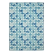 Linon Indoor Outdoor Machine Washable Cayman Area 7'x9' Rug in Blue and Ivory