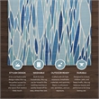 Linon Indoor Outdoor Machine Washable Kai Area 5'x7' Rug in Blue and Ivory