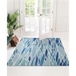 Linon Indoor Outdoor Machine Washable Kai Area 5'x7' Rug in Blue and Ivory