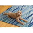 Linon Indoor Outdoor Machine Washable Kai Area 7'x9' Rug in Blue and Ivory
