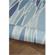 Linon Indoor Outdoor Machine Washable Kai Area 7'x9' Rug in Blue and Ivory