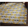 Linon Indoor Outdoor Machine Washable Lucia Area 5'x7' Rug in Ivory and Yellow