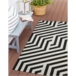 Linon Indoor Outdoor Machine Washable Kona Accent 3'x5' Rug in Ivory and Black