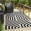 Linon Indoor Outdoor Machine Washable Kona Area 5'x7' Rug in Ivory and Black