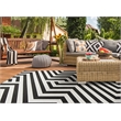 Linon Indoor Outdoor Machine Washable Kona Area 7'x9' Rug in Ivory and Black