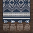 Linon Indoor Outdoor Machine Washable Danton Accent 3'x5' Rug in Navy