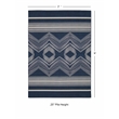 Linon Indoor Outdoor Machine Washable Danton Area 7'x9' Rug in Navy and Ivory